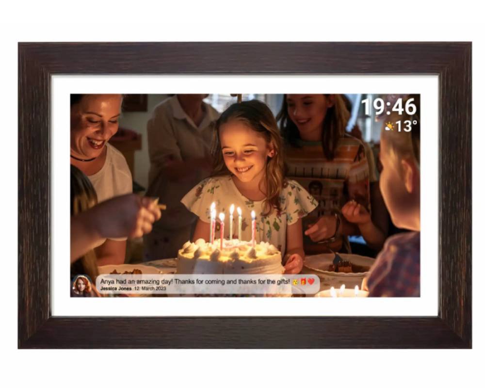 Digitalni foto okvir za slike Denver Frameo 15.6" 16GB PFF-1543DW - tamno drvo